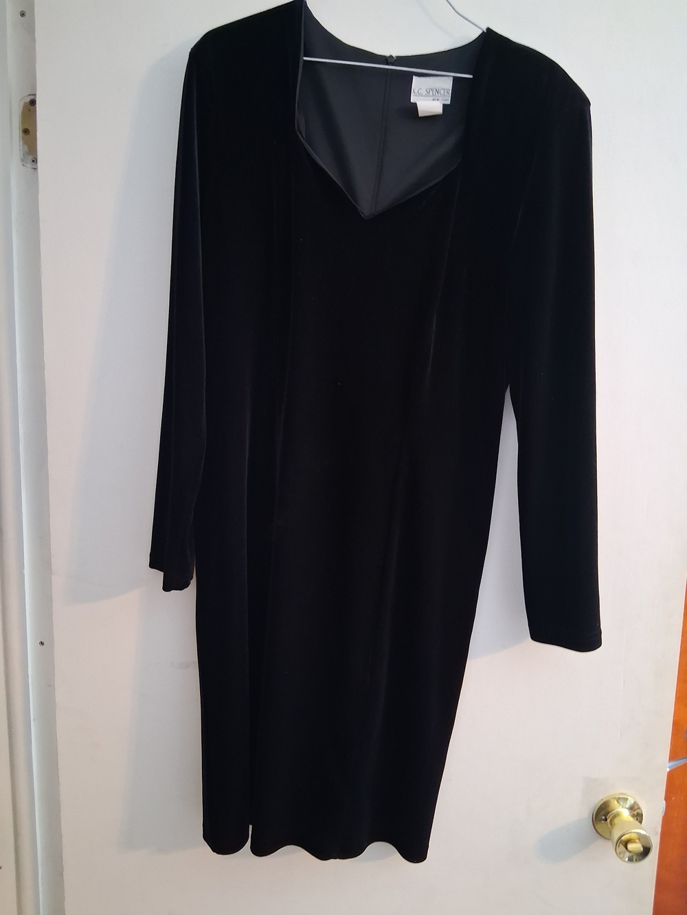 The K.C. Spencer Black Velvet Dress in size 14